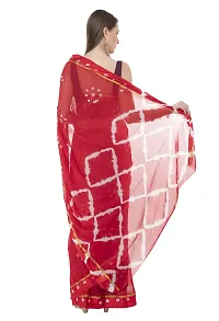 Bunny Creation Women's Plain Chiffon Saree With Blouse Piece (BCS107_Red)-thumb2