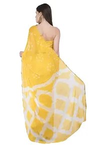 Saree For Womens Bandhej Silk Bandhani | Women's Chiffon Bandhej Bandhani With Blouse Piece | (Yellow)-thumb2