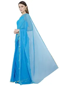 Bunny Creation Women's Chiffon Saree (Wk 45_5216_Sky Blue)-thumb1