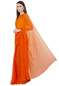 Bunny Creation Women's Chiffon Saree (Wk 45_68_Skin & Orange)-thumb1