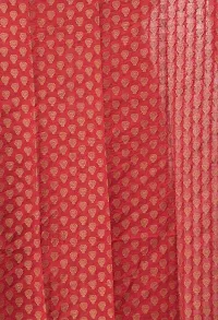 Bunny Creation Women's Plain Weave Chiffon Saree With Blouse Piece (15_Red)-thumb4