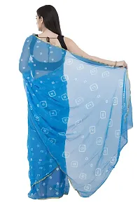 Saree For Womens Bandhej Silk Bandhani | Women's Chiffon Bandhej Bandhani With Blouse Piece | (Sky Blue)-thumb2