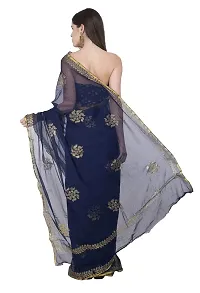 New Women's Chiffon Gold Kalash - Jaquard Designs Saree with Blouse Piece | Fashions Designer Traditional | Women's Stylish Saree |hellip; (Dark blue)-thumb2