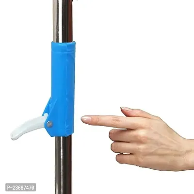 Mop Broom Handle Stick with Microfiber Head Refill Stainless Steel Pole for 360deg; Floor Cleaning (Random Colour)-thumb3