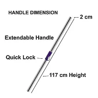 Mop Broom Handle Stick with Microfiber Head Refill Stainless Steel Pole for 360deg; Floor Cleaning (Random Colour)-thumb1