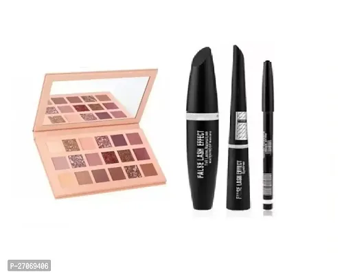 NUDE EYESHADOW 18SHADE WITH MASCARA , EYEBROW PENCIL  EYELINER