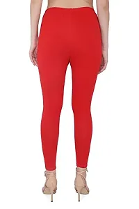 LALIMA Hand Art Women Cotton Lycra Premium Red Skinny Fit Ankle Leggings for Women-thumb3