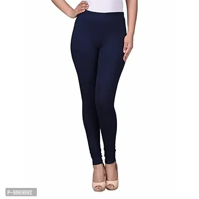 LALIMA Hand Art Women Cotton Lycra Premium Dark Blue Skinny Fit Ankle Leggings for Women