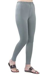 LALIMA Hand Art Women Cotton Lycra Premium Grey Skinny Fit Ankle Leggings for Women-thumb1