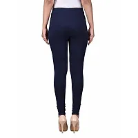 LALIMA Hand Art Women Cotton Lycra Premium Dark Blue Skinny Fit Ankle Leggings for Women-thumb2