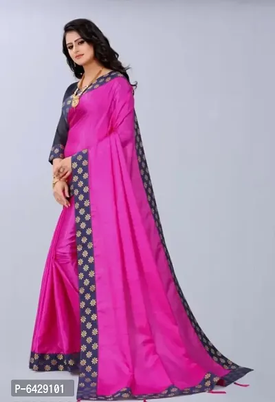 Stunning Magenta Dola Silk Self Pattern Saree with Separate Blouse Piece-thumb0