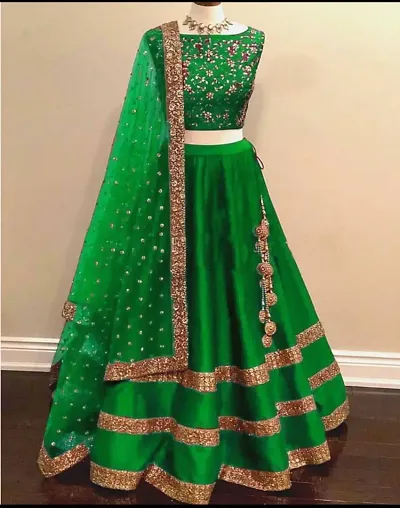 Adorable Taffeta Silk Embroidered Lehenga Choli