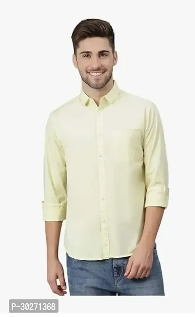 Stylish Fashion Men Regular Fit Casual Solid Cotton Shirt for Men-thumb0