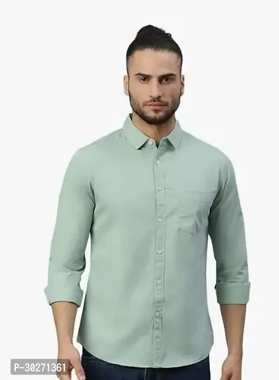 Stylish Fashion Men Regular Fit Casual Solid Cotton Shirt for Men-thumb0