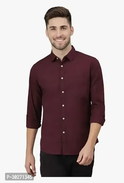 Stylish Fashion Men Regular Fit Casual Solid Cotton Shirt for Men-thumb0