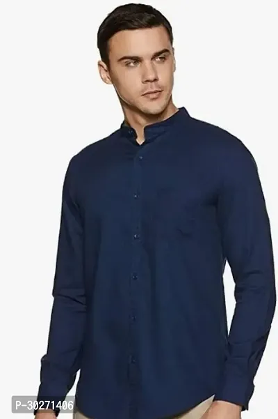 Stylish Fashion Men Regular Fit Casual Solid Cotton Shirt for Men-thumb0