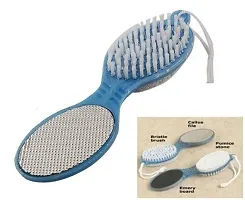 4 in1 Pedicure Paddle Brush with Pumice Stone || Cleanse Scrub Buff Foot Scrubber Nail Emery File Pack,Foot Care 4 in 1 Multi-use Foot Care Brush Pack of 2-thumb2