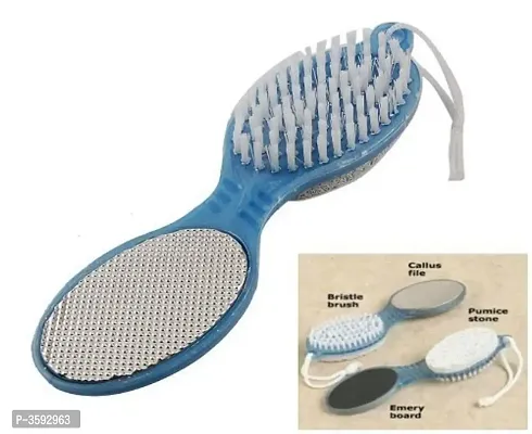 4 in1 Pedicure Paddle Brush with Pumice Stone || Cleanse Scrub Buff Foot Scrubber Nail Emery File Pack,Foot Care 4 in 1 Multi-use Foot Care Brush Pack of 2-thumb3