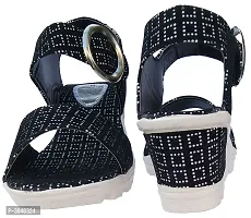 Black Synthetic Printed Wedges For Women-thumb3