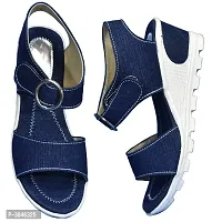 Women S Blue Synthetic Wedges Sandal-thumb2