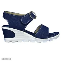 Women S Blue Synthetic Wedges Sandal-thumb4