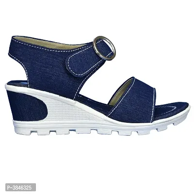 Women S Blue Synthetic Wedges Sandal-thumb5