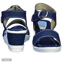 Women S Blue Synthetic Wedges Sandal-thumb3