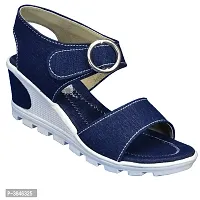 Women S Blue Synthetic Wedges Sandal-thumb1