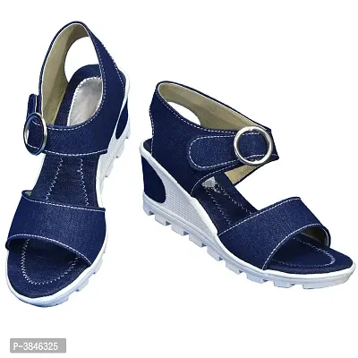 Women S Blue Synthetic Wedges Sandal-thumb0