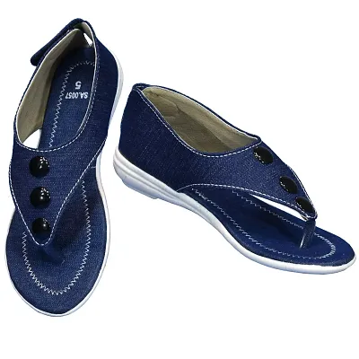 Women Stylish Synthetic Blue Sandals