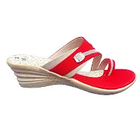 Red Women Flat Sandals-thumb1