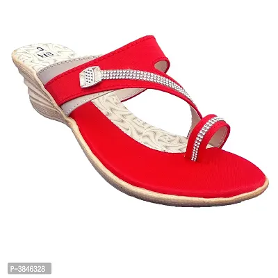 Red Women Flat Sandals-thumb0