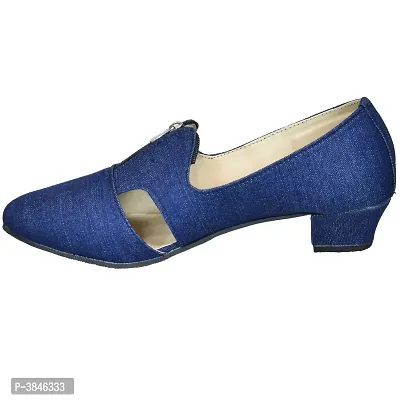 Blue Synthetic Solid Wedges For Women-thumb2