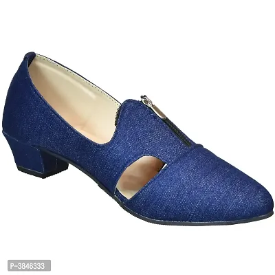 Blue Synthetic Solid Wedges For Women-thumb0