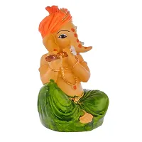 Craftghar Ganesha Idol for Home Decor, Ganesh ji murti with Harmonium Statue for Home and Office Decor, Green, 5.5 Inch-thumb1