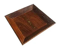 Craftghar Wooden Tray for Serving Tray, Handcrafted Decorative Square Wooden Serving Tray for Dinning and Serving, Table Decor, Home Decor, Brown-thumb2