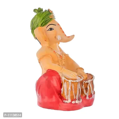 Craftghar Ganesha Idol for Home Decor, Lord Ganesh ji murti with Tabla Showpiece, Ganesh Idol for car Dashboard, Pink, 5 Inch-thumb4