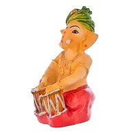 Craftghar Ganesha Idol for Home Decor, Lord Ganesh ji murti with Tabla Showpiece, Ganesh Idol for car Dashboard, Pink, 5 Inch-thumb4