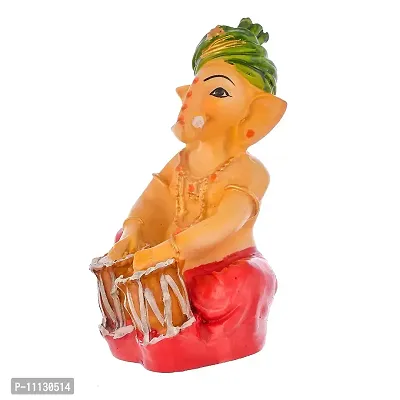 Craftghar Ganesha Idol for Home Decor, Lord Ganesh ji murti with Tabla Showpiece, Ganesh Idol for car Dashboard, Pink, 5 Inch-thumb5