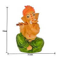 Craftghar Ganesha Idol for Home Decor, Ganesh ji murti with Harmonium Statue for Home and Office Decor, Green, 5.5 Inch-thumb2