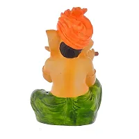 Craftghar Ganesha Idol for Home Decor, Ganesh ji murti with Harmonium Statue for Home and Office Decor, Green, 5.5 Inch-thumb3