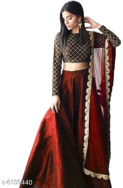 Stylish Multicoloured Net  Lehenga Choli Set With Dupatta For Women