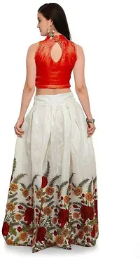 Stylish White Satin Silk Lehenga Choli Set For Women-thumb1