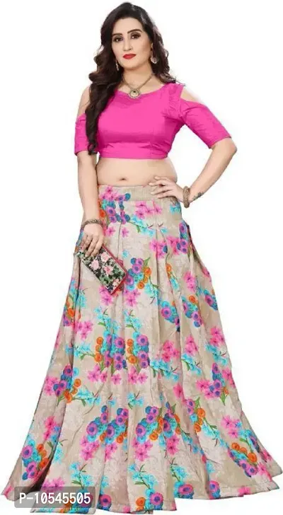 Stylish Pink Satin Silk Lehenga Choli Set For Women-thumb0