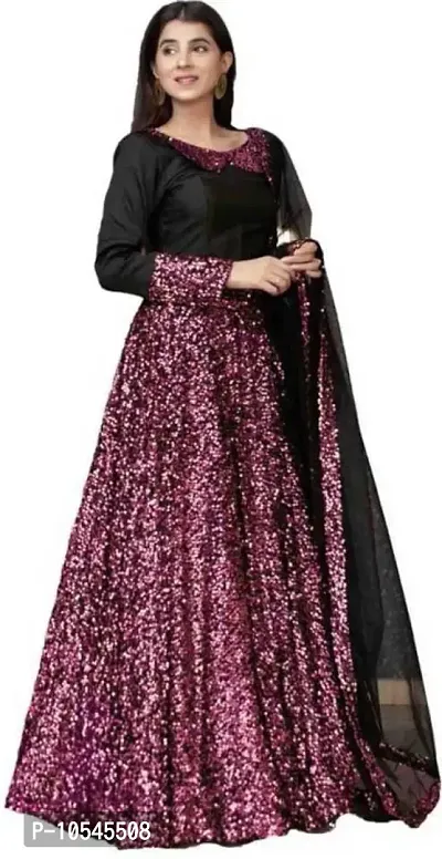 Stylish Purple Velvet  Lehenga Choli Set With Dupatta For Women-thumb2