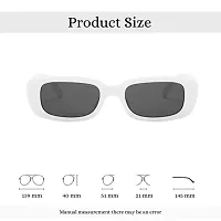 4Flaunt Rectro Lite Retro Rectangular Vintage Fashion Narrow Sunglasses For Women (White)-Pack of 1-thumb3