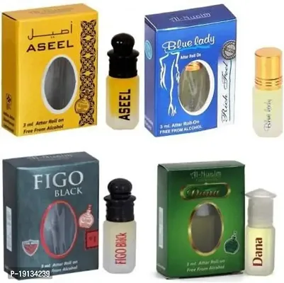 Al-Nuaim Aseel - Blue Lady - Figo Black - Dana [Combo Of 4] 3ml-thumb0