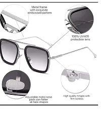 Tony Stark sunglass| Metallic Stylish Square men's Sunglasses-thumb3