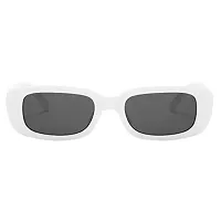 4Flaunt Rectro Lite Retro Rectangular Vintage Fashion Narrow Sunglasses For Women (White)-Pack of 1-thumb1