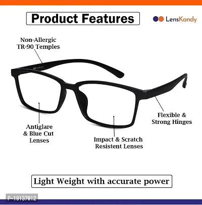 THE RK MART's Rectangular Antiglare Blue cut Full-Frame Glasses For Mobile Computer Laptop Tablet | For Men  Women | PACK OF 1-thumb2